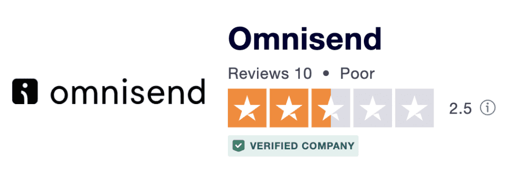 Omnisend review rating on Trustpilot