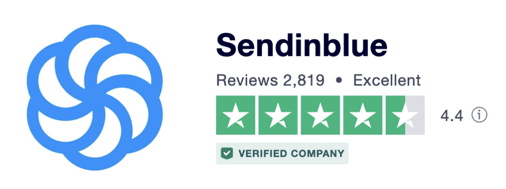 Sendinblue review rating on Trustpilot