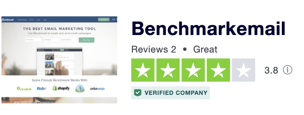 Benchmark review rating on Trustpilot