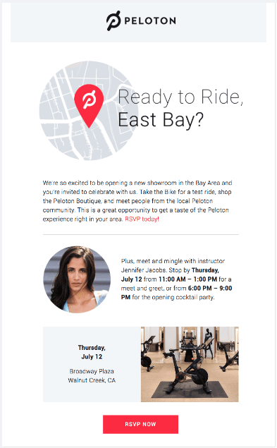 Peloton invitation email