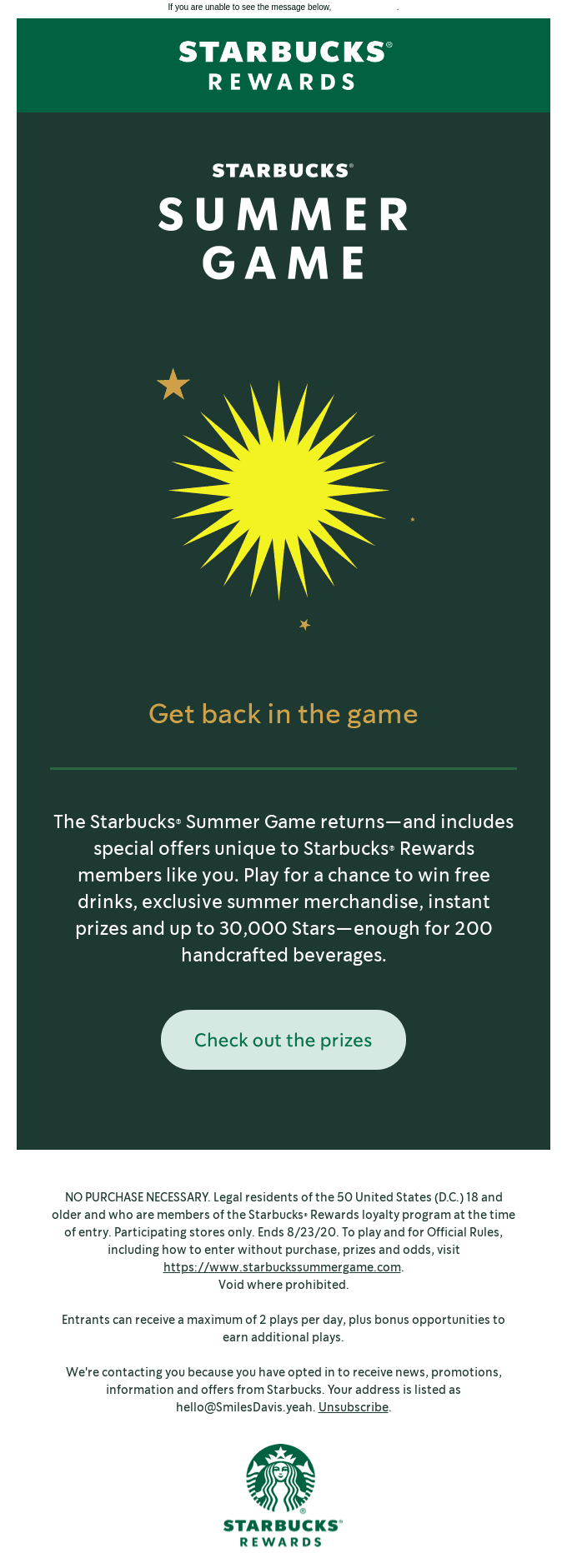 starbucks summer game is back